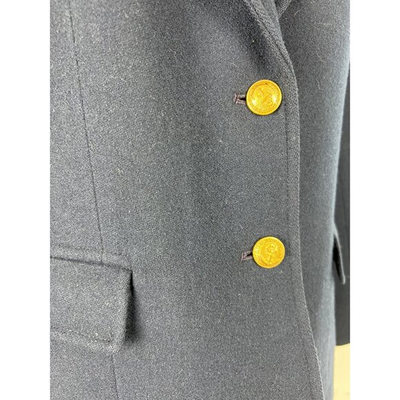 Evan Picone Petites 100% Wool Blazer Dark Navy Blue Jacket Authentic Vintage Uni - Picture 7 of 13